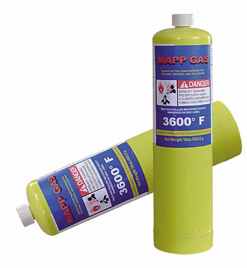 Mapp Gas Gas propano e materiali di saldatura confezionati in serbatoi